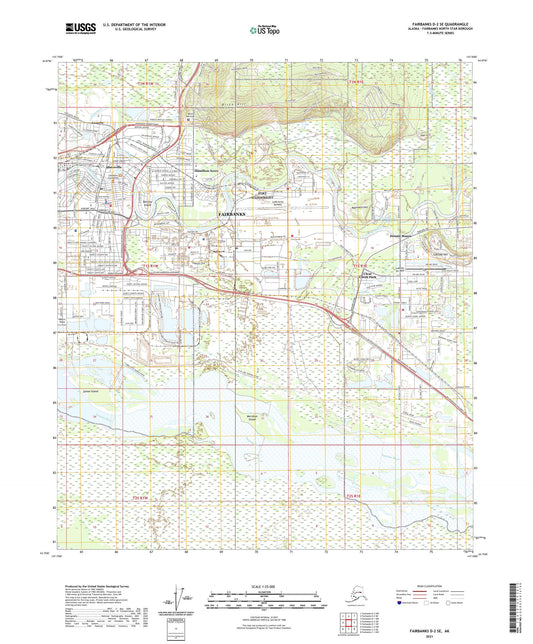 Fairbanks D-2 SE Alaska US Topo Map Image