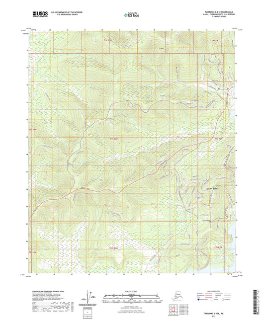 Fairbanks D-3 SE Alaska US Topo Map Image