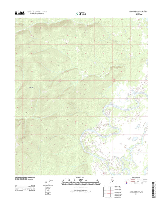 Fairbanks D-6 NW Alaska US Topo Map Image