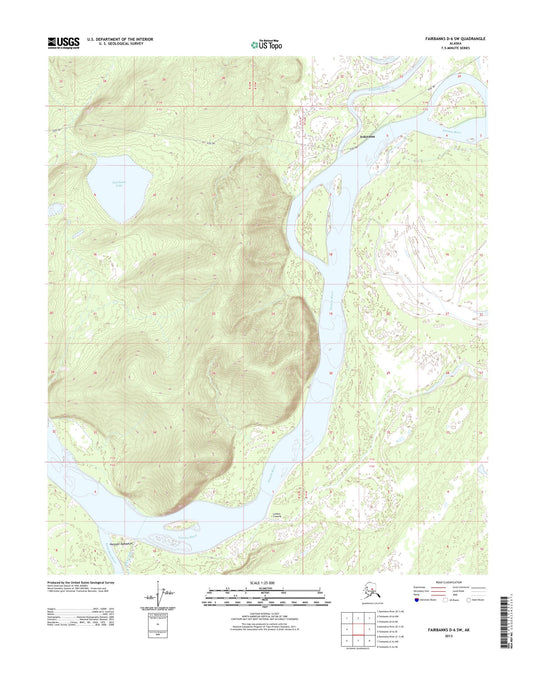 Fairbanks D-6 SW Alaska US Topo Map Image