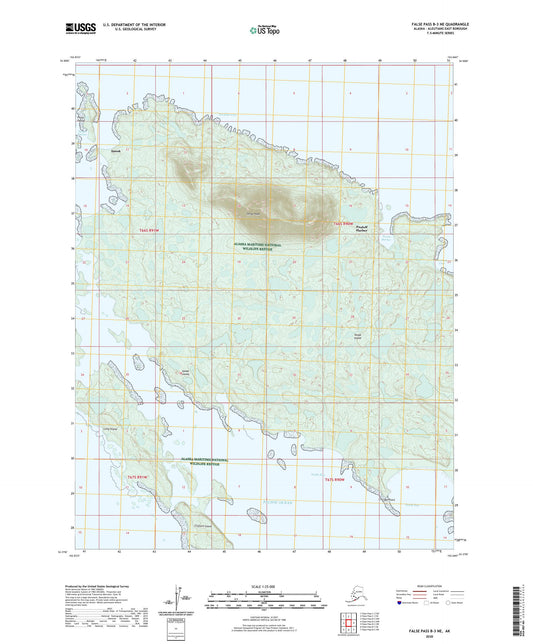 False Pass B-3 NE Alaska US Topo Map Image