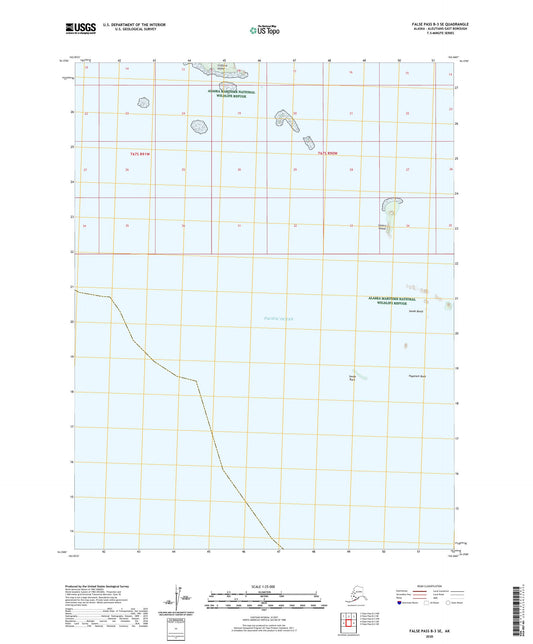 False Pass B-3 SE Alaska US Topo Map Image