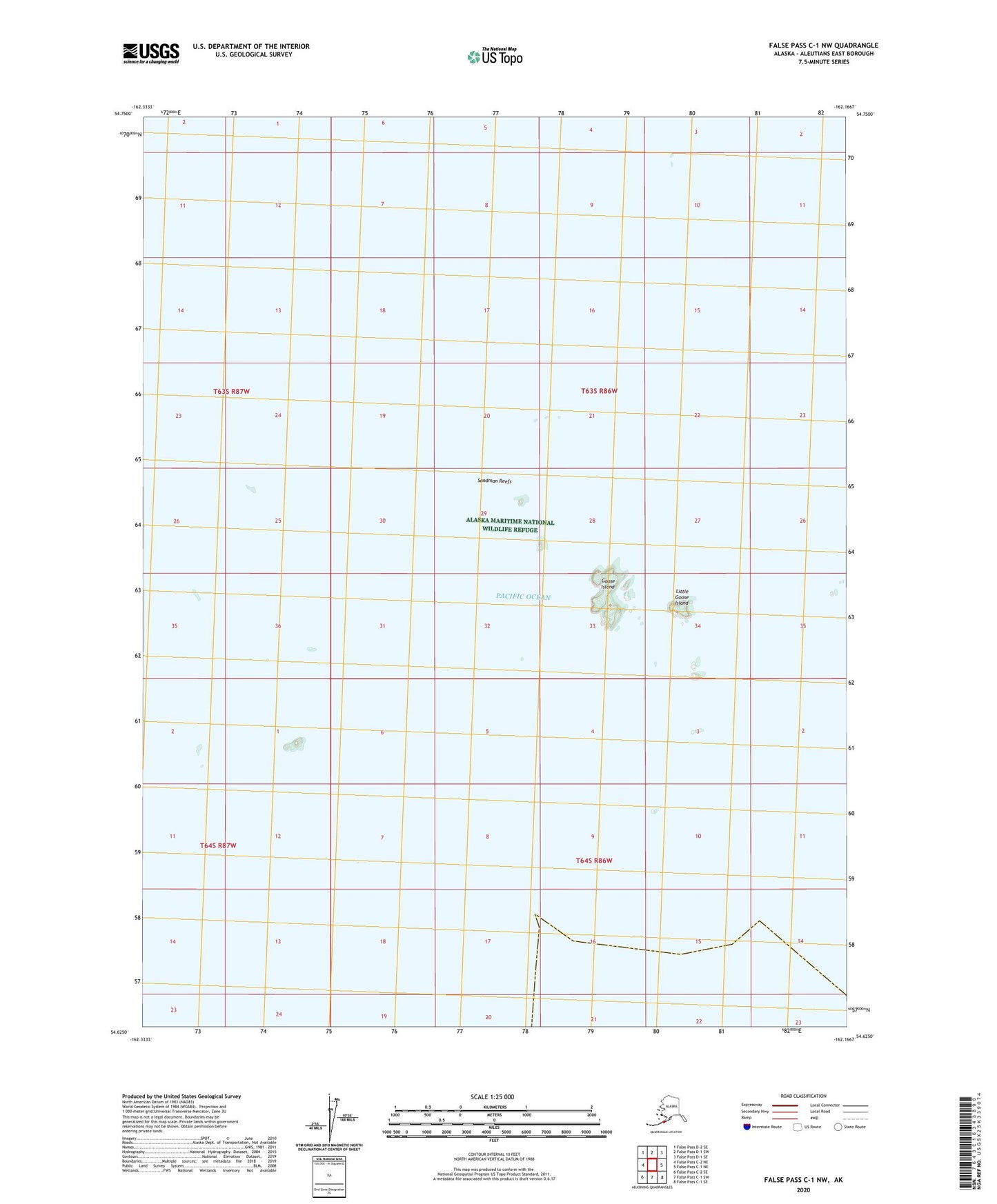 False Pass C-1 NW Alaska US Topo Map Image