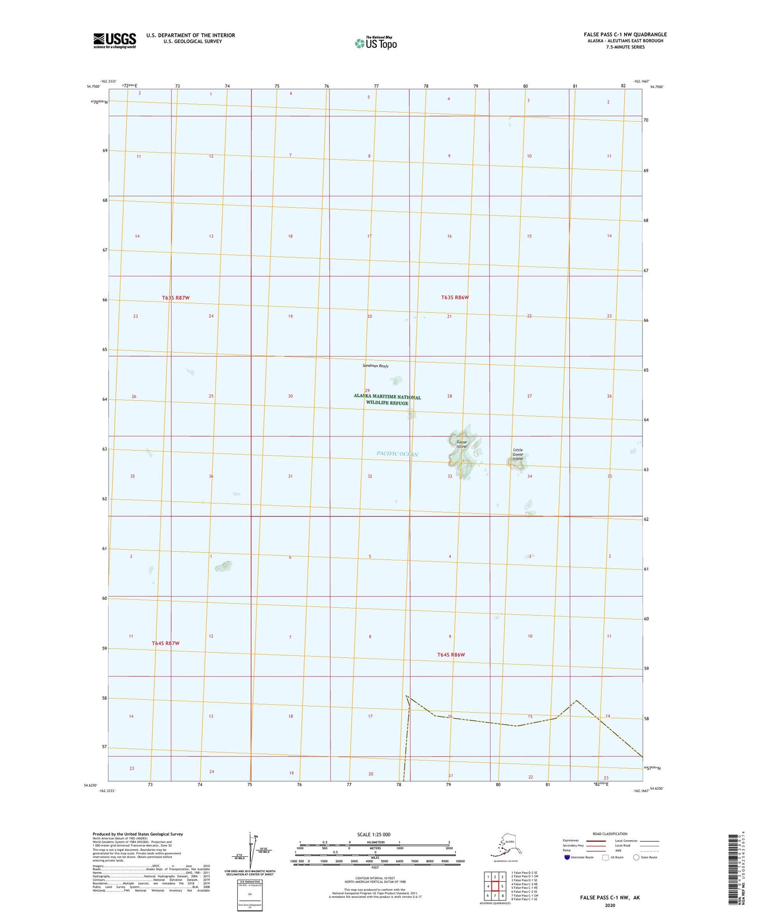 False Pass C-1 NW Alaska US Topo Map Image
