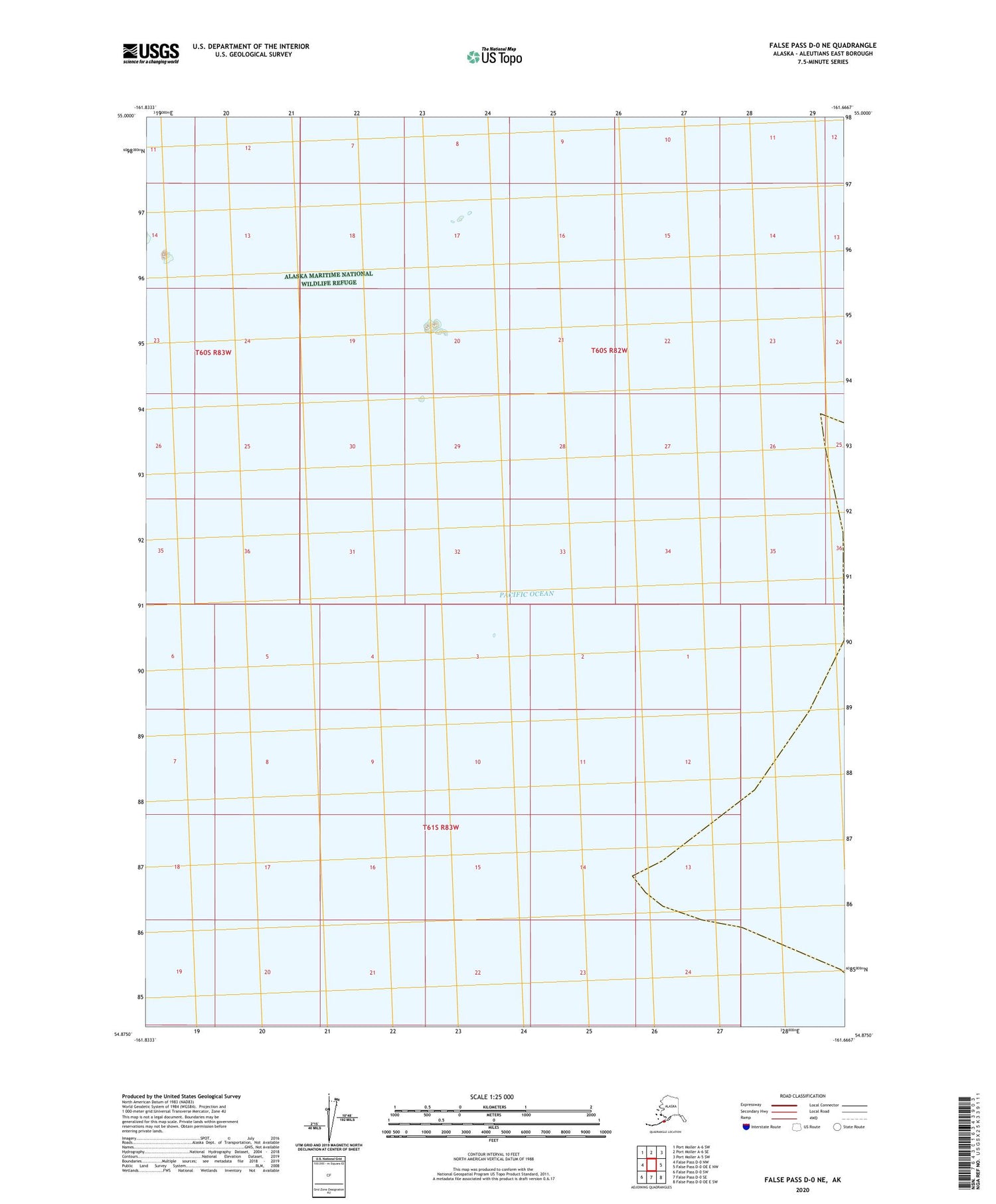 False Pass D-0 NE Alaska US Topo Map Image