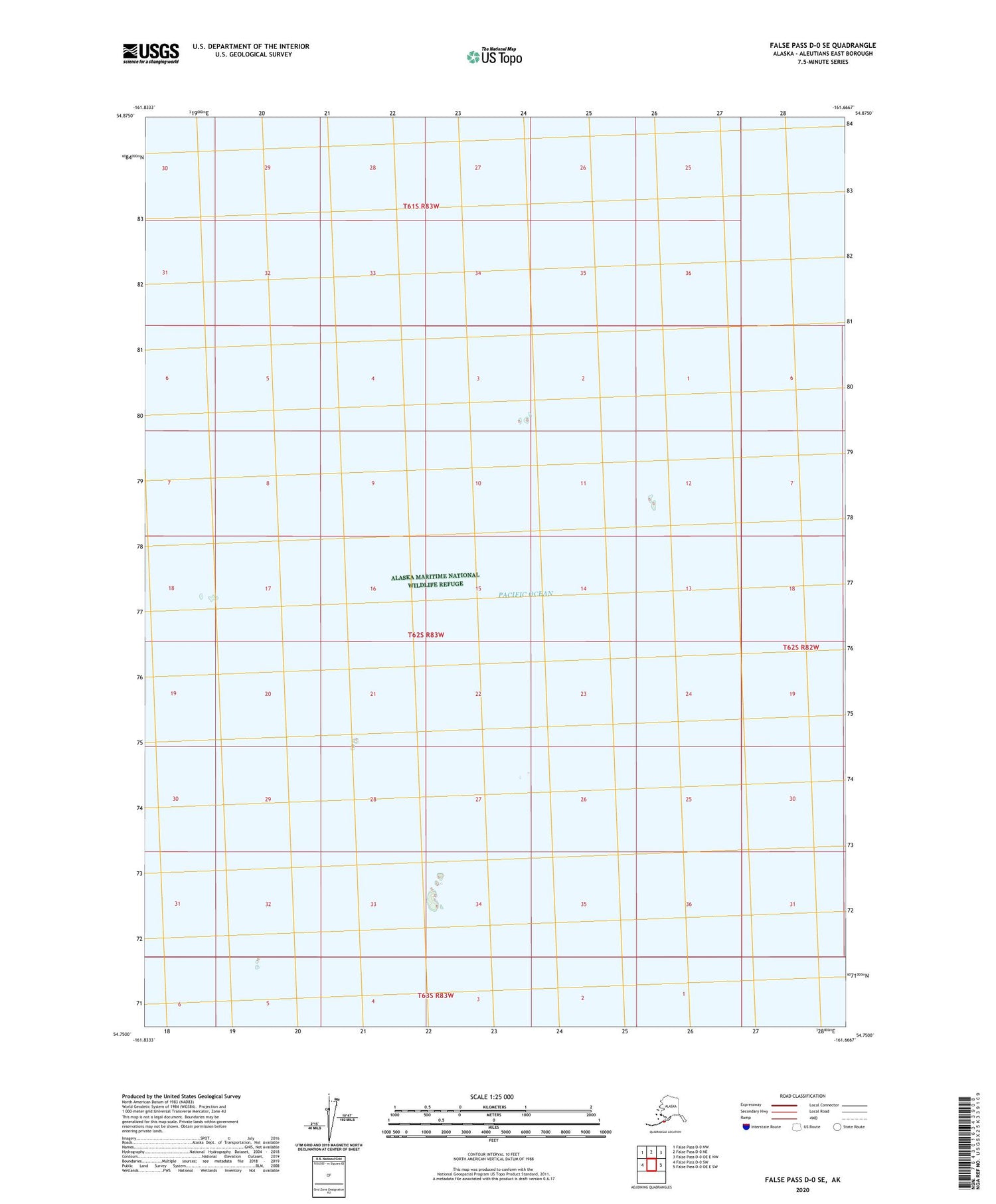 False Pass D-0 SE Alaska US Topo Map Image