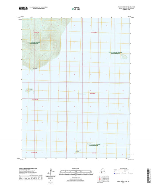 False Pass D-1 SW Alaska US Topo Map Image