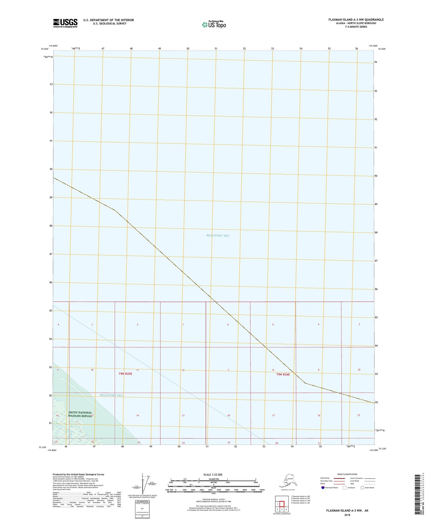 Flaxman Island A-3 NW Alaska US Topo Map Image