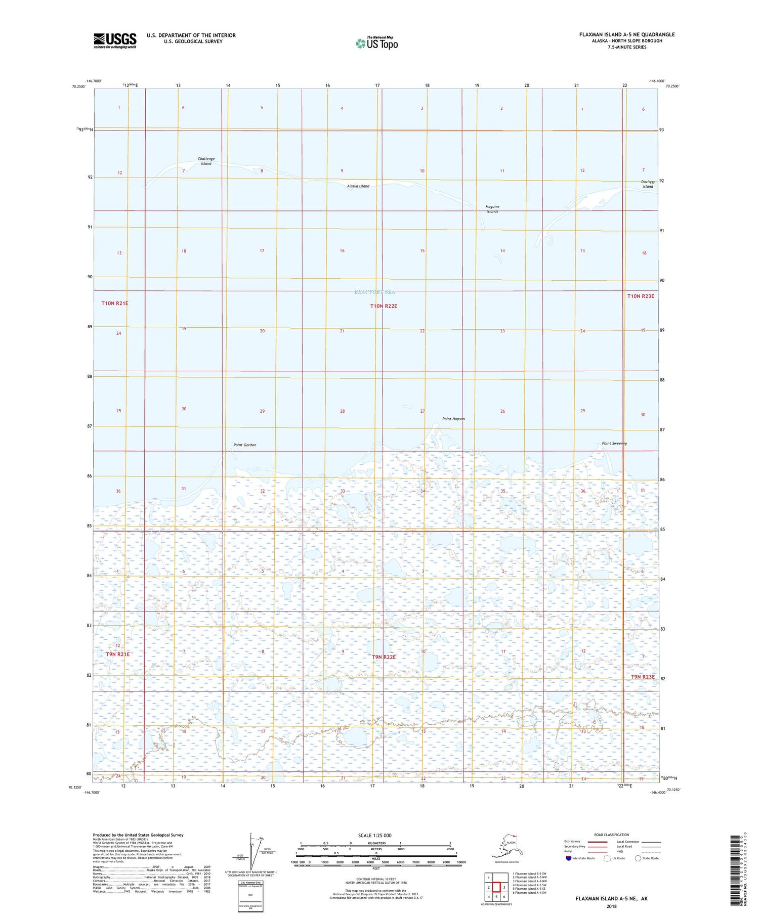 Flaxman Island A-5 NE Alaska US Topo Map Image