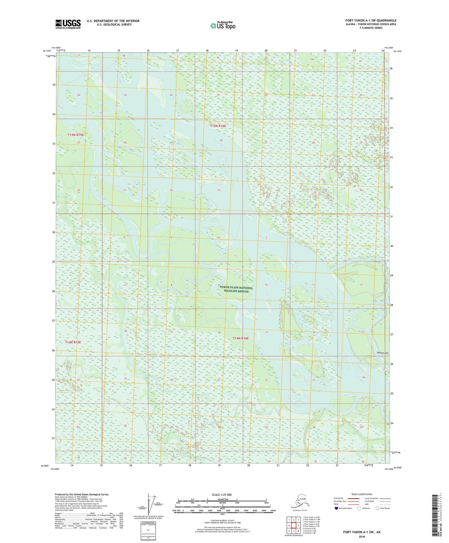 Fort Yukon A-1 SW Alaska US Topo Map Image