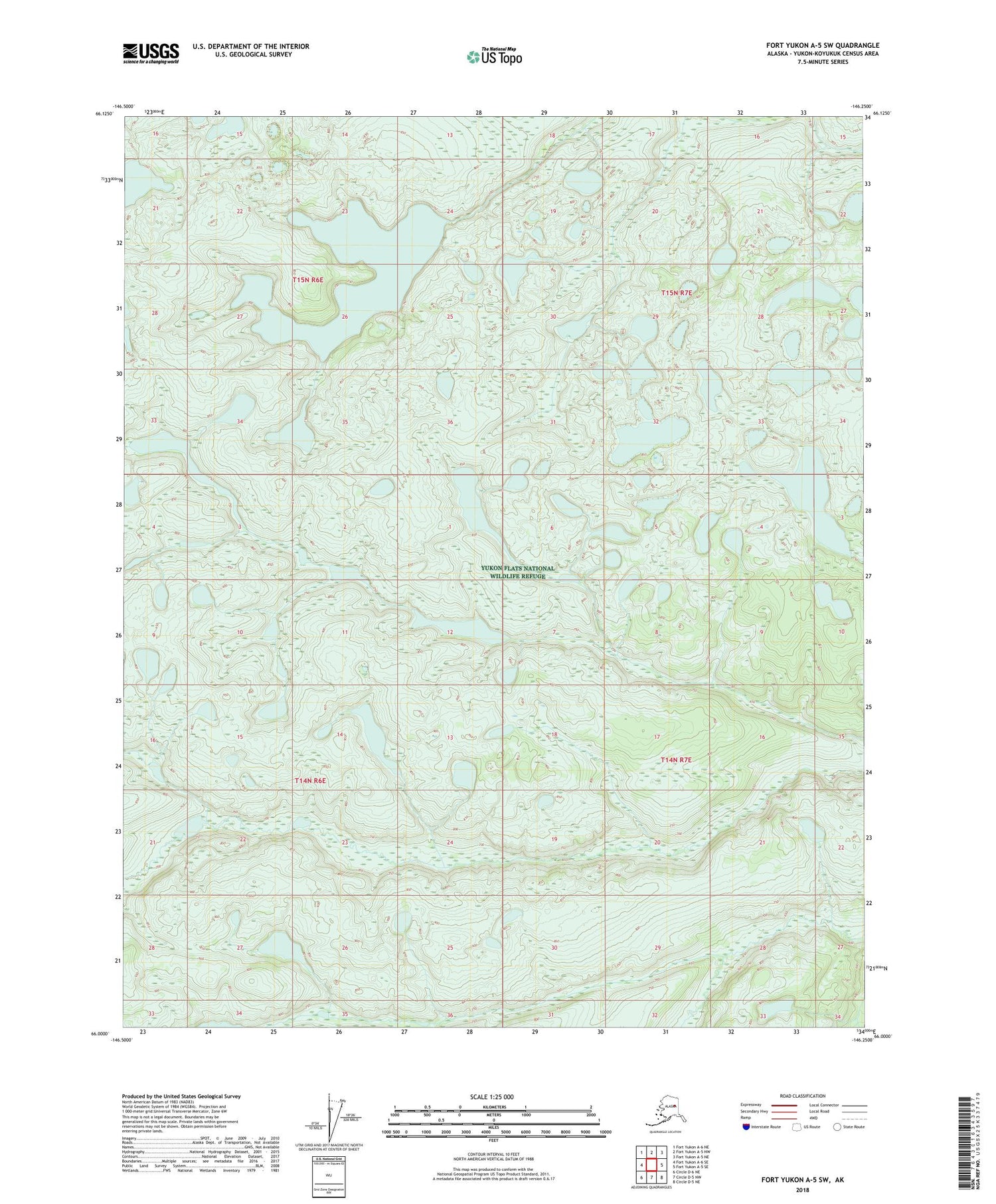 Fort Yukon A-5 SW Alaska US Topo Map Image