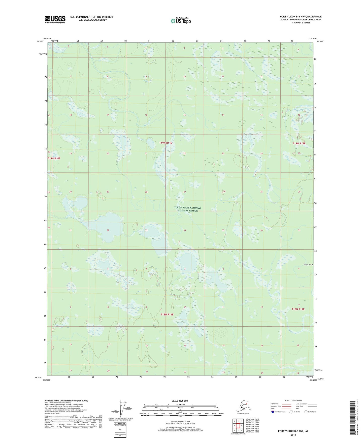 Fort Yukon B-3 NW Alaska US Topo Map Image