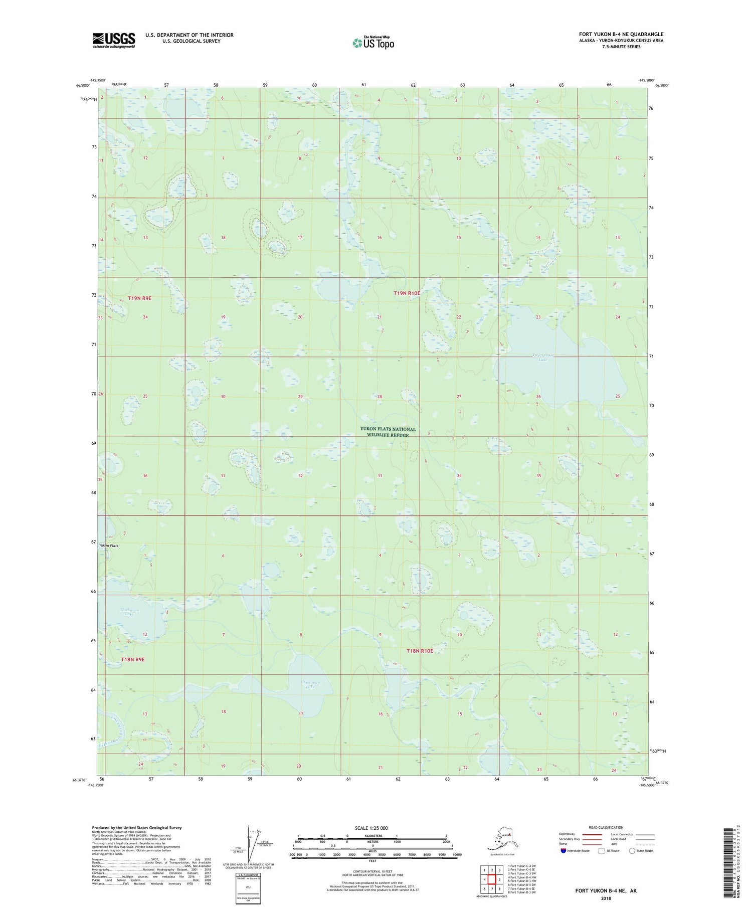 Fort Yukon B-4 NE Alaska US Topo Map Image