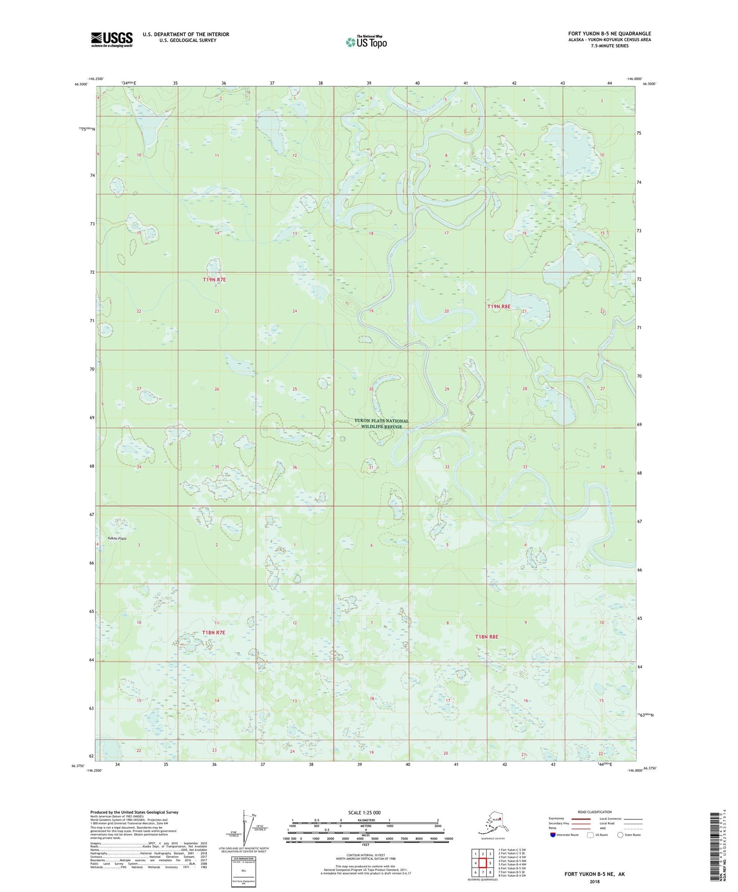 Fort Yukon B-5 NE Alaska US Topo Map Image