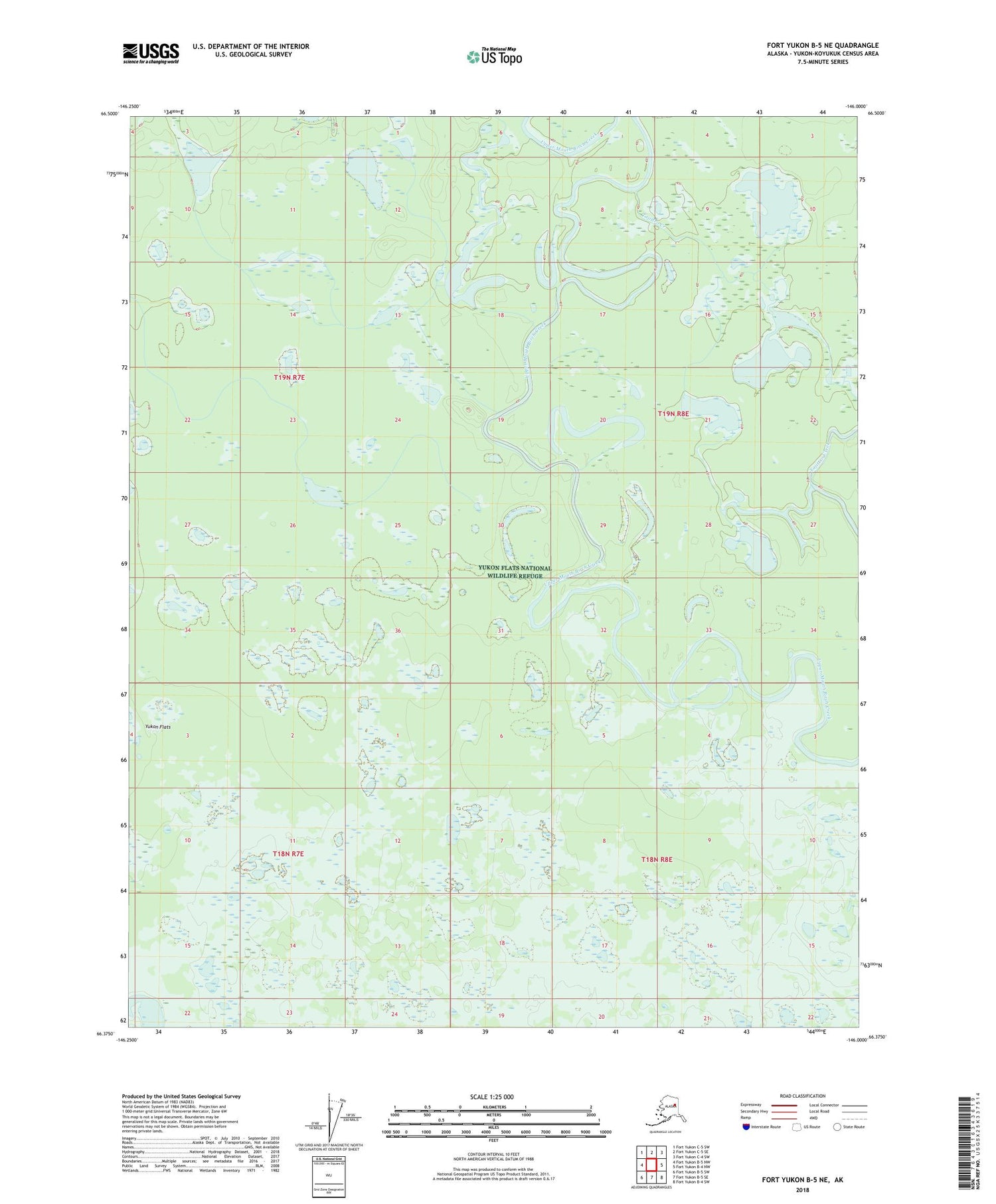 Fort Yukon B-5 NE Alaska US Topo Map Image