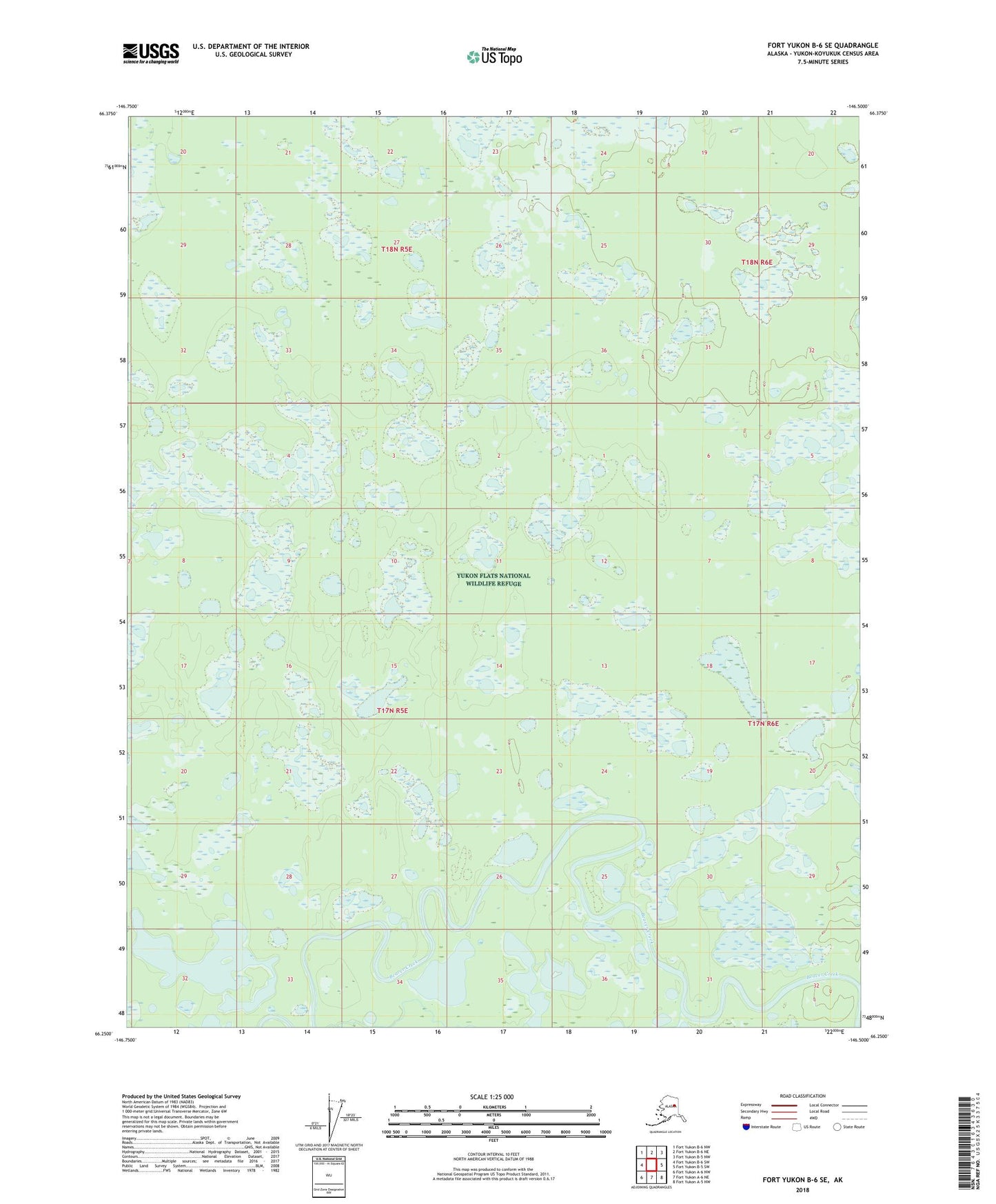 Fort Yukon B-6 SE Alaska US Topo Map Image