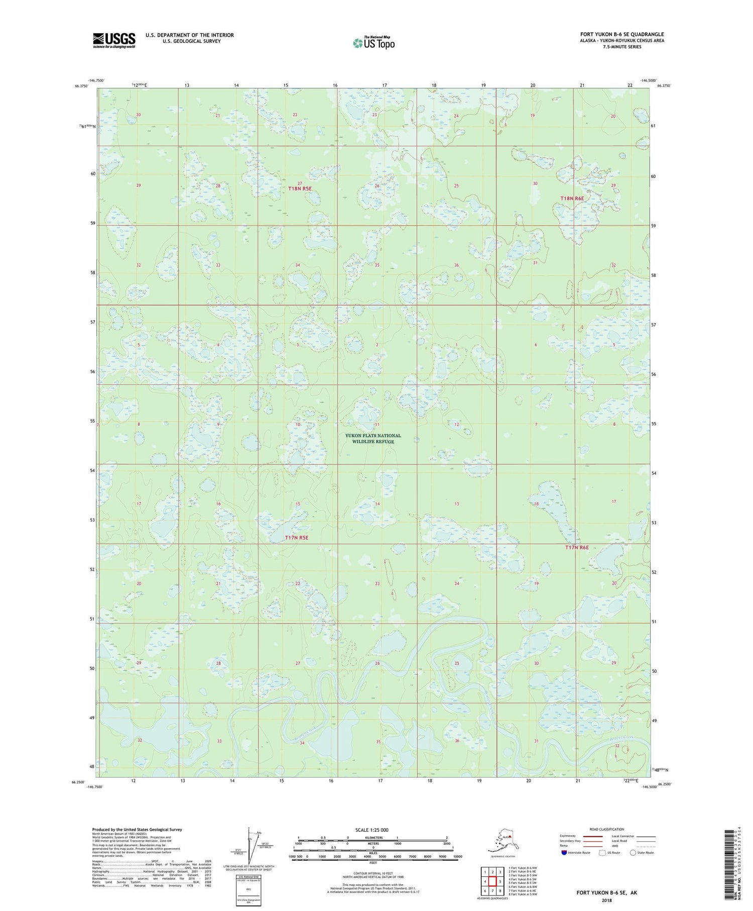 Fort Yukon B-6 SE Alaska US Topo Map Image