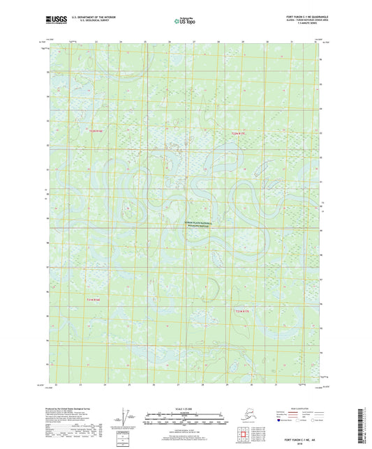 Fort Yukon C-1 NE Alaska US Topo Map Image