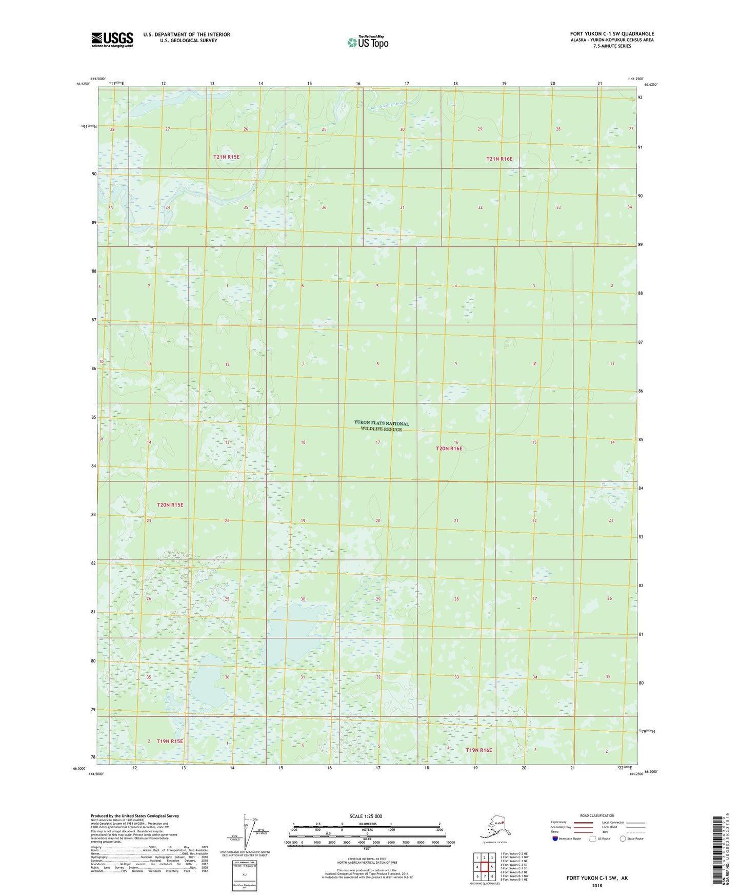 Fort Yukon C-1 SW Alaska US Topo Map Image