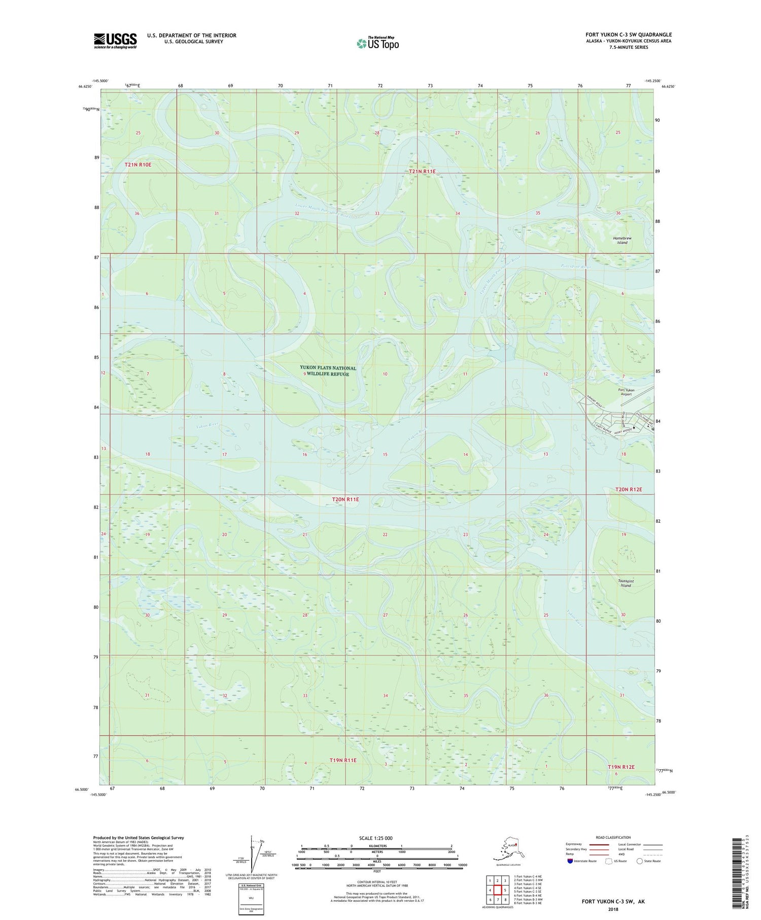 Fort Yukon C-3 SW Alaska US Topo Map Image