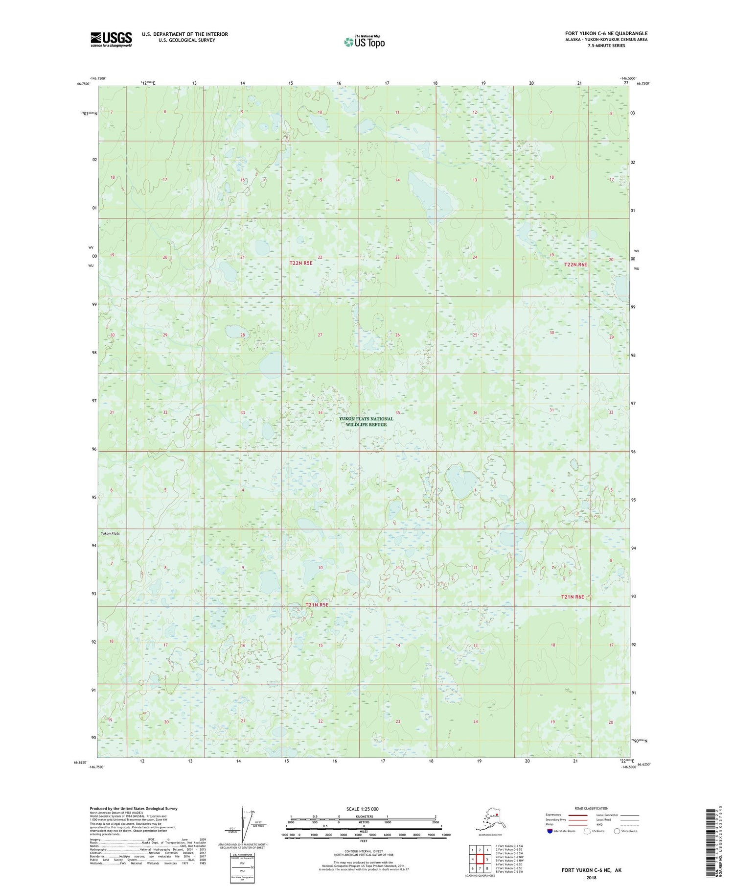 Fort Yukon C-6 NE Alaska US Topo Map Image