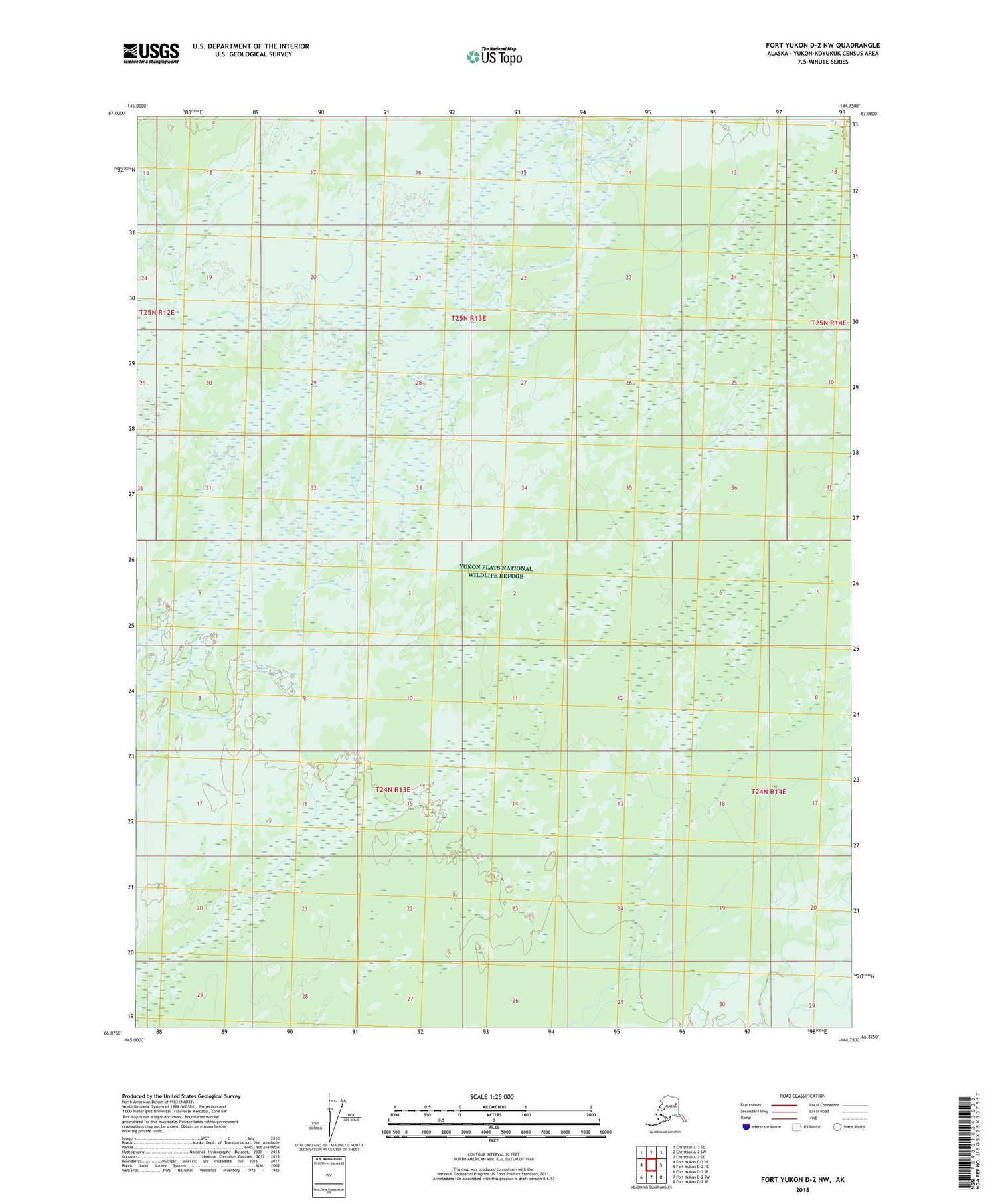 Fort Yukon D-2 NW Alaska US Topo Map Image