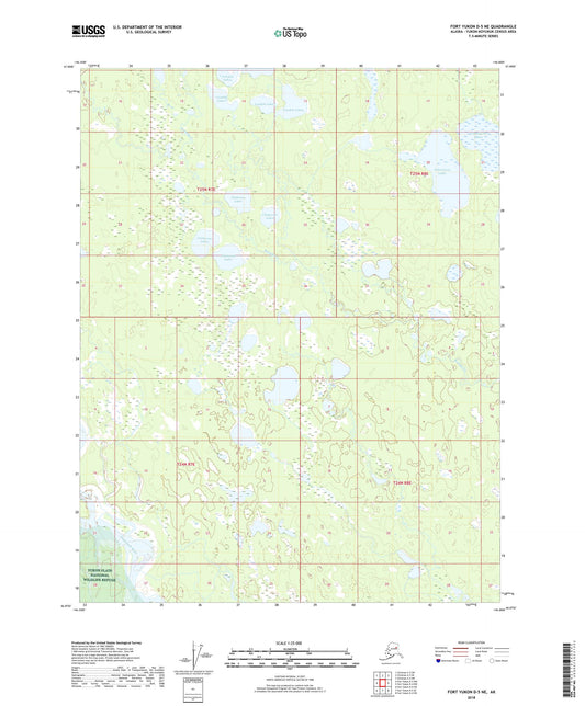 Fort Yukon D-5 NE Alaska US Topo Map Image
