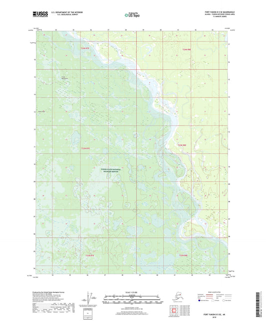 Fort Yukon D-5 SE Alaska US Topo Map Image