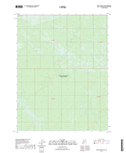Fort Yukon D-6 NE Alaska US Topo Map Image