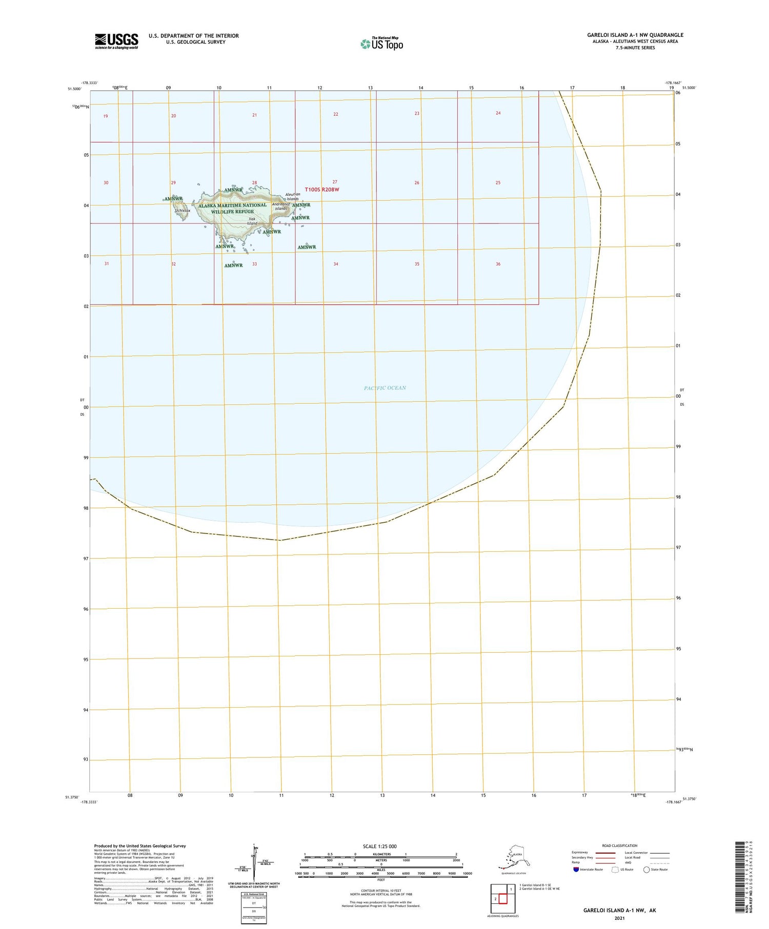 Gareloi Island A-1 NW Alaska US Topo Map Image
