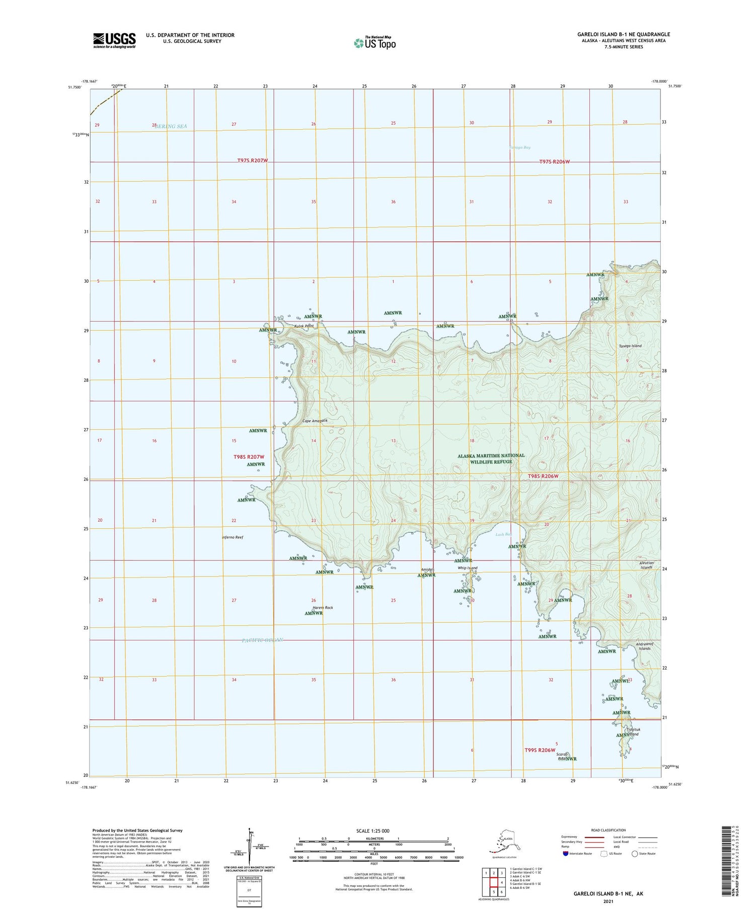 Gareloi Island B-1 NE Alaska US Topo Map Image