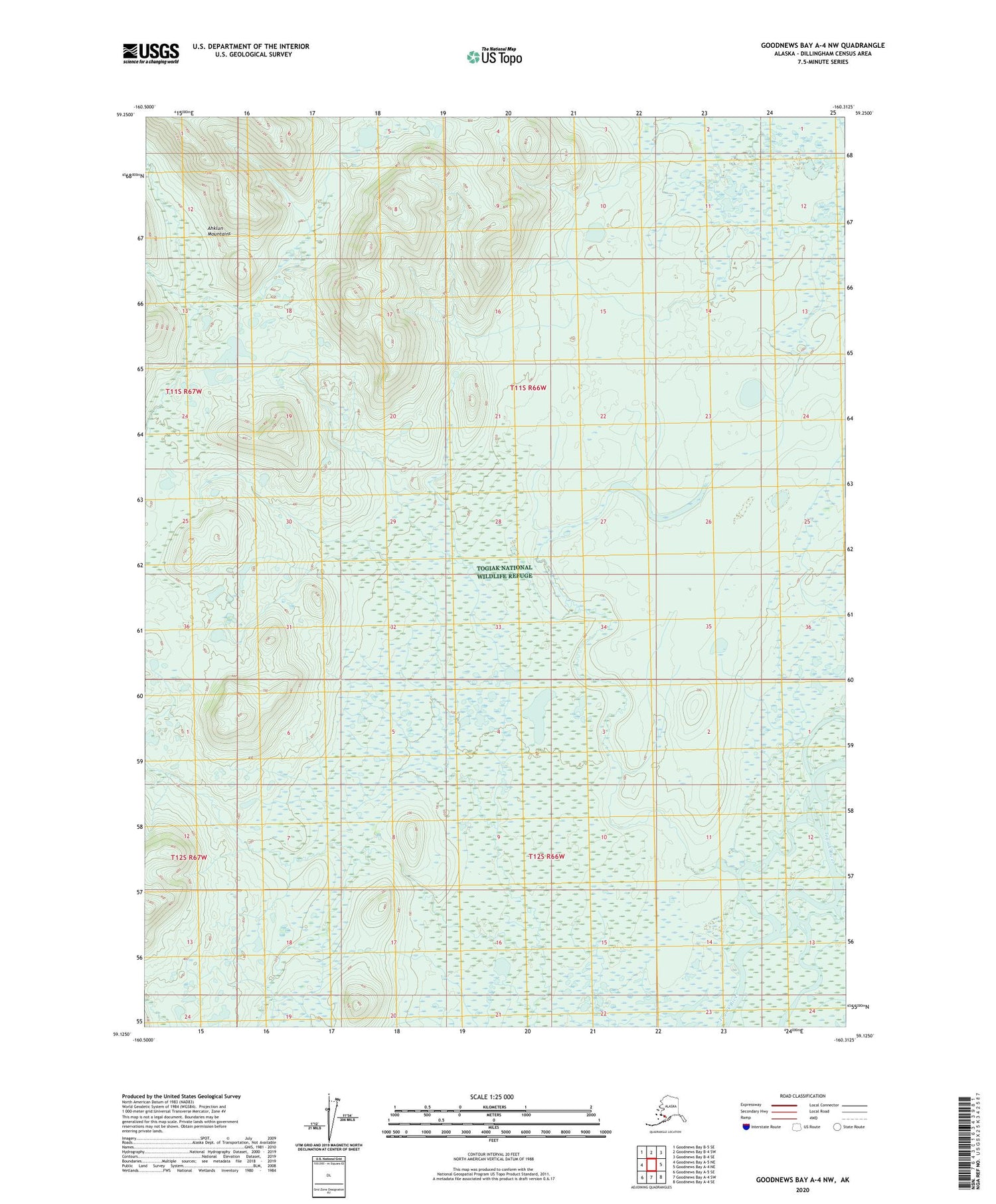 Goodnews Bay A-4 NW Alaska US Topo Map Image