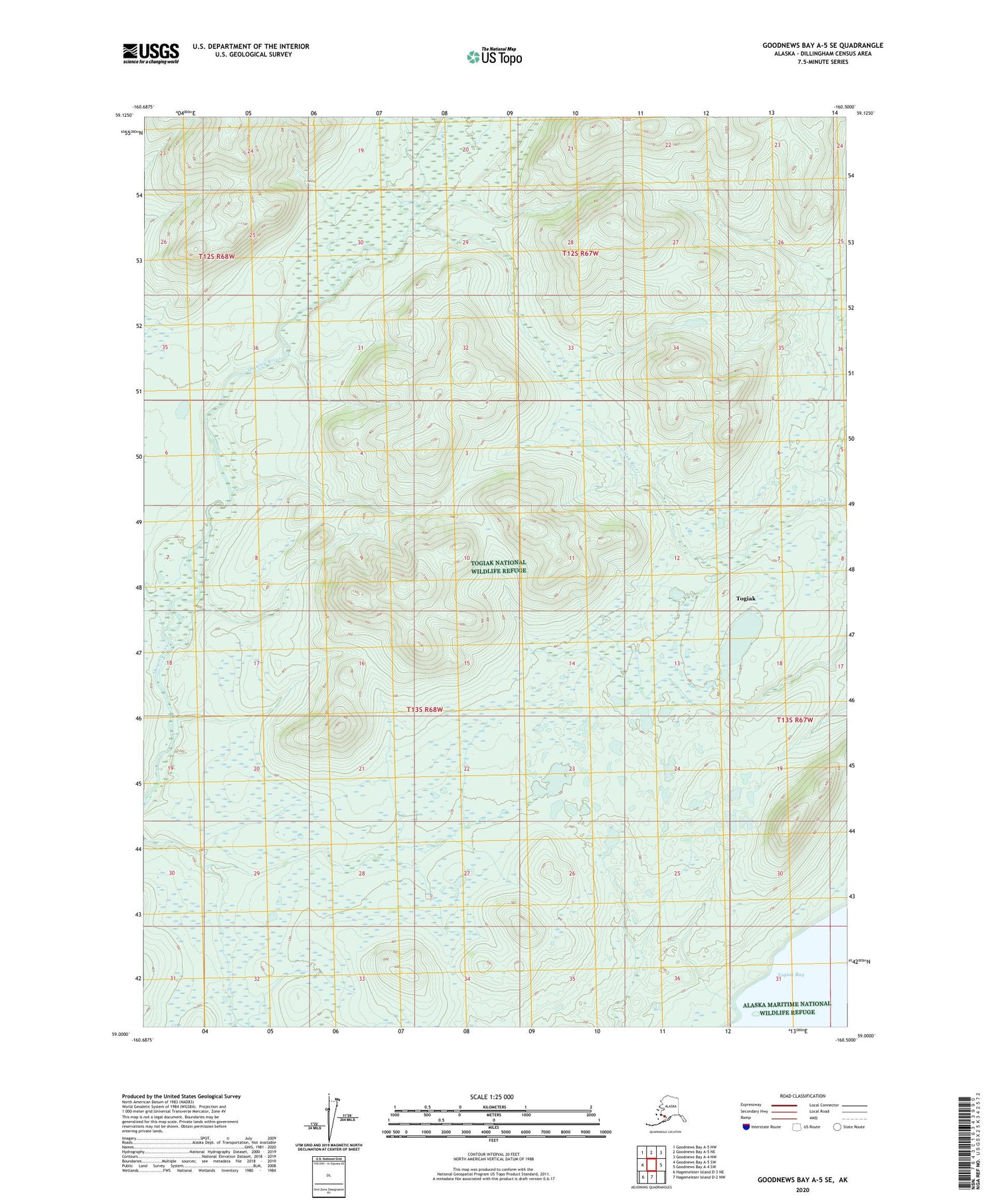 Goodnews Bay A-5 SE Alaska US Topo Map Image