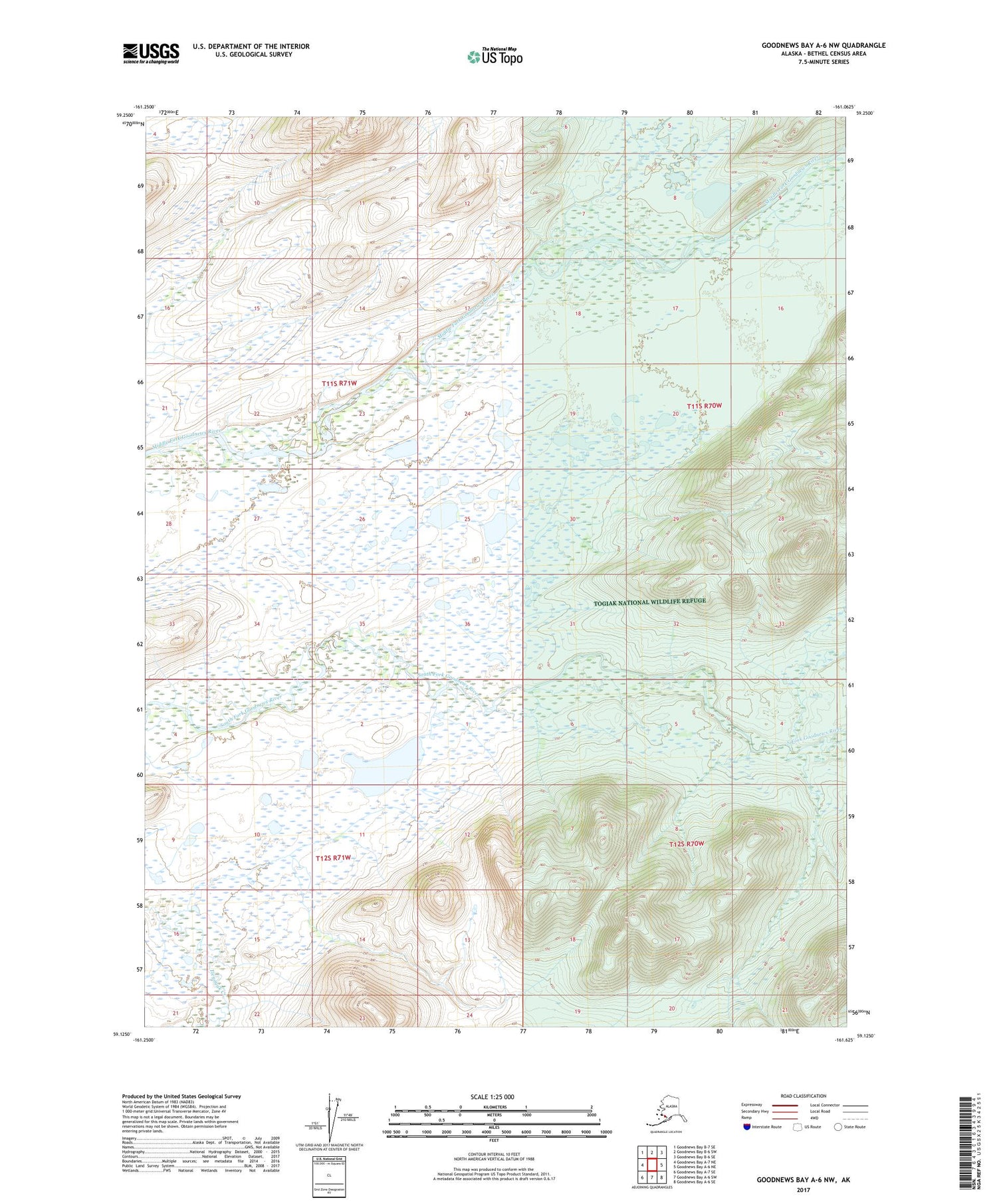 Goodnews Bay A-6 NW Alaska US Topo Map Image