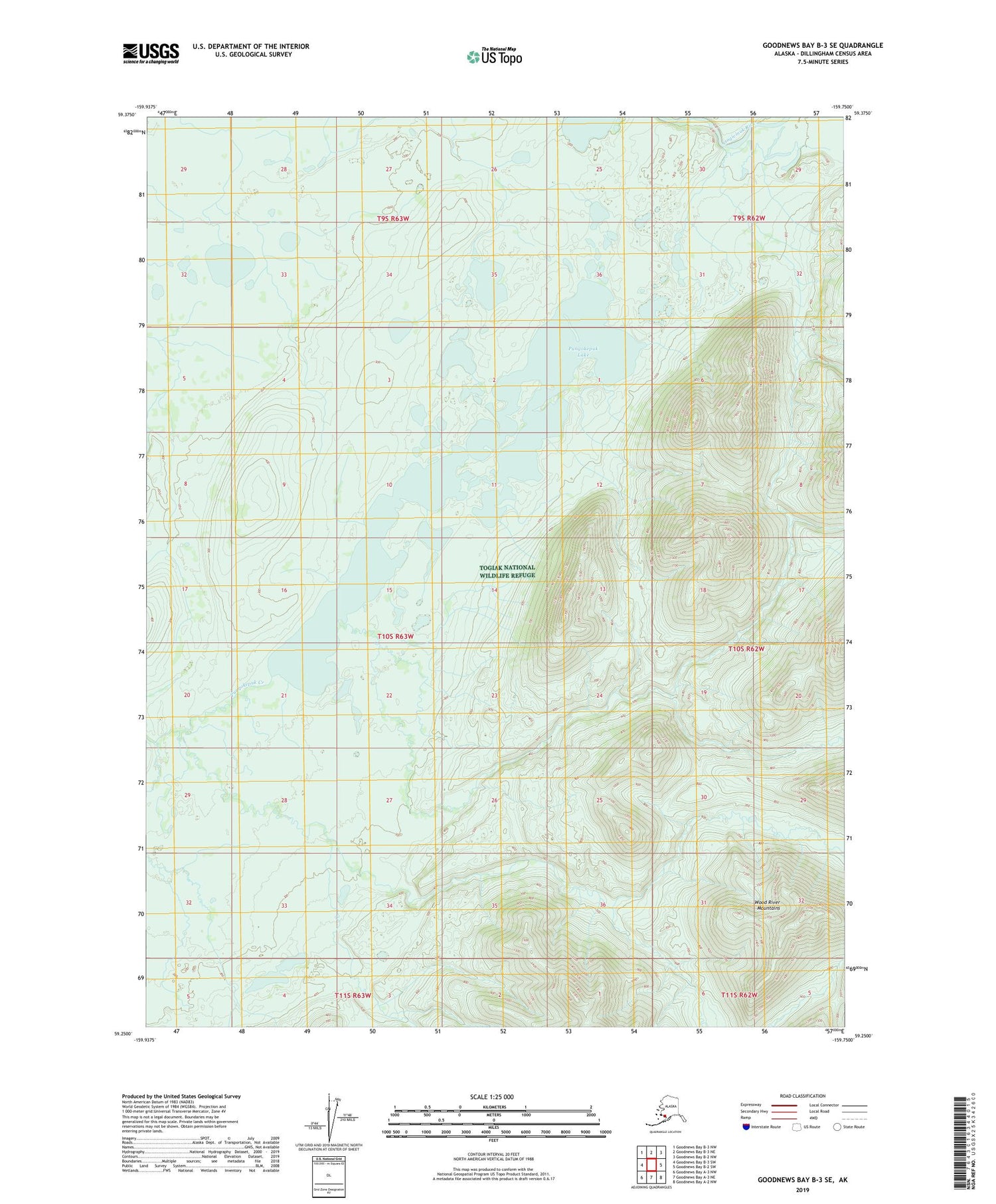 Goodnews Bay B-3 SE Alaska US Topo Map Image