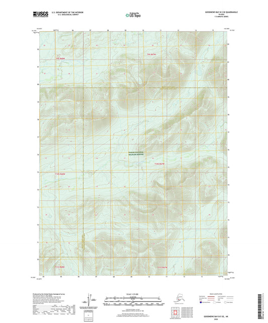 Goodnews Bay B-5 SE Alaska US Topo Map Image