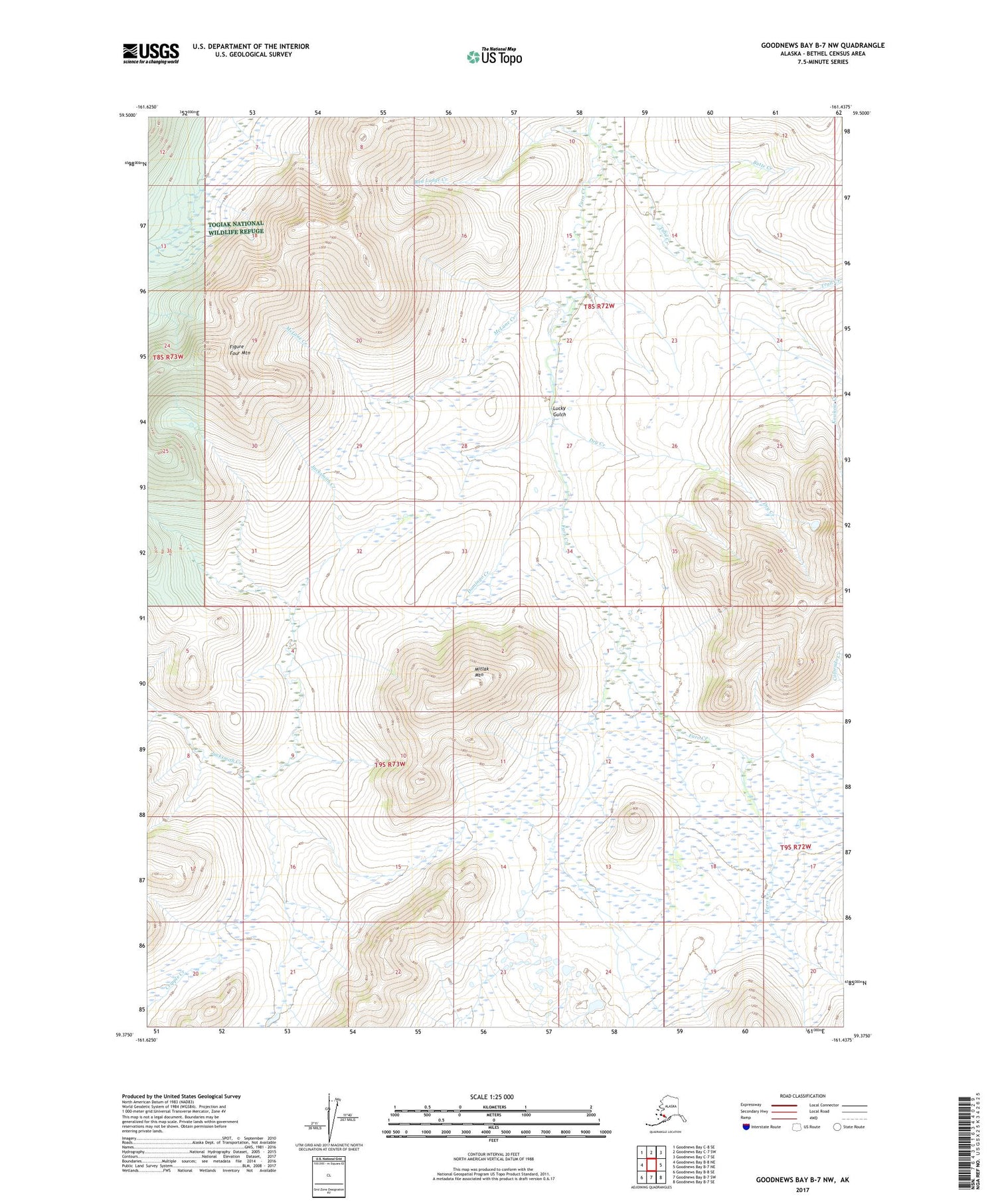Goodnews Bay B-7 NW Alaska US Topo Map Image