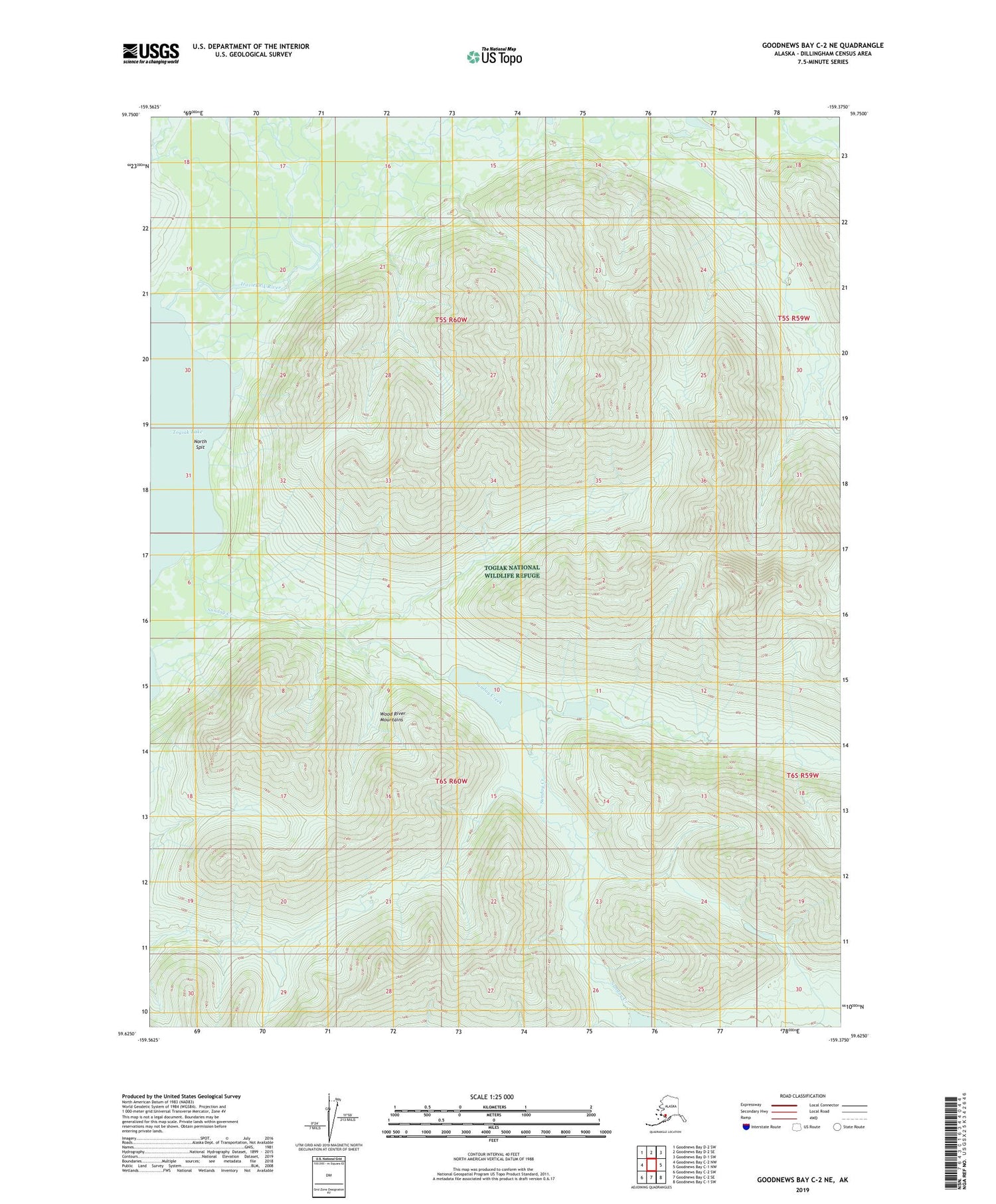 Goodnews Bay C-2 NE Alaska US Topo Map Image
