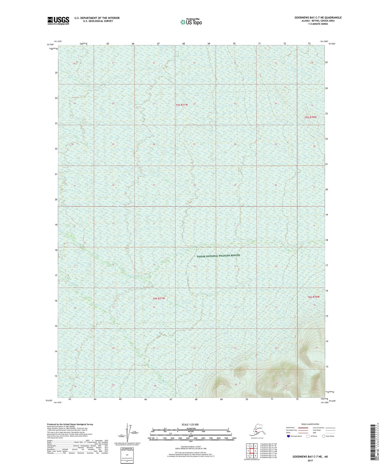 Goodnews Bay C-7 NE Alaska US Topo Map Image