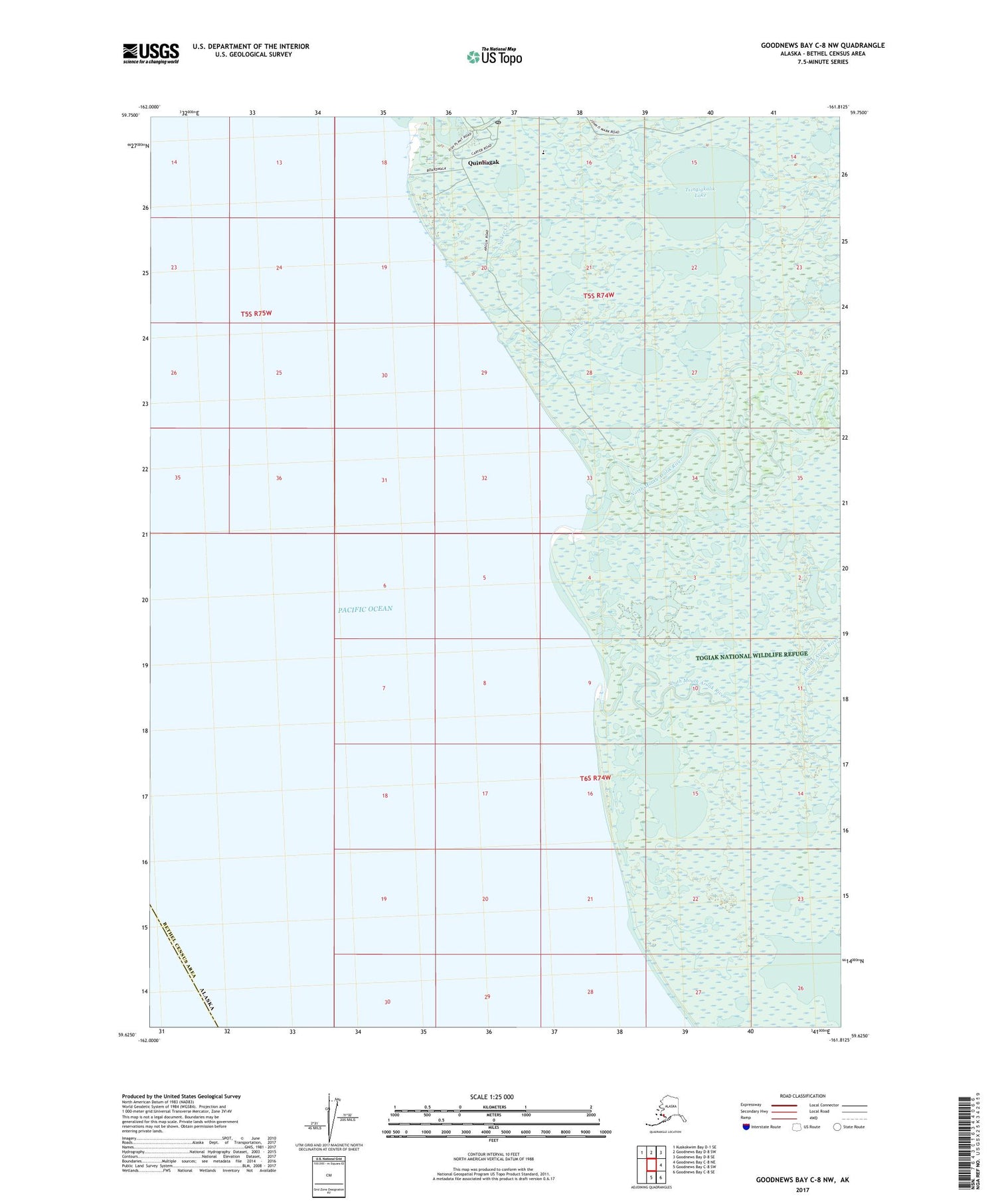 Goodnews Bay C-8 NW Alaska US Topo Map Image