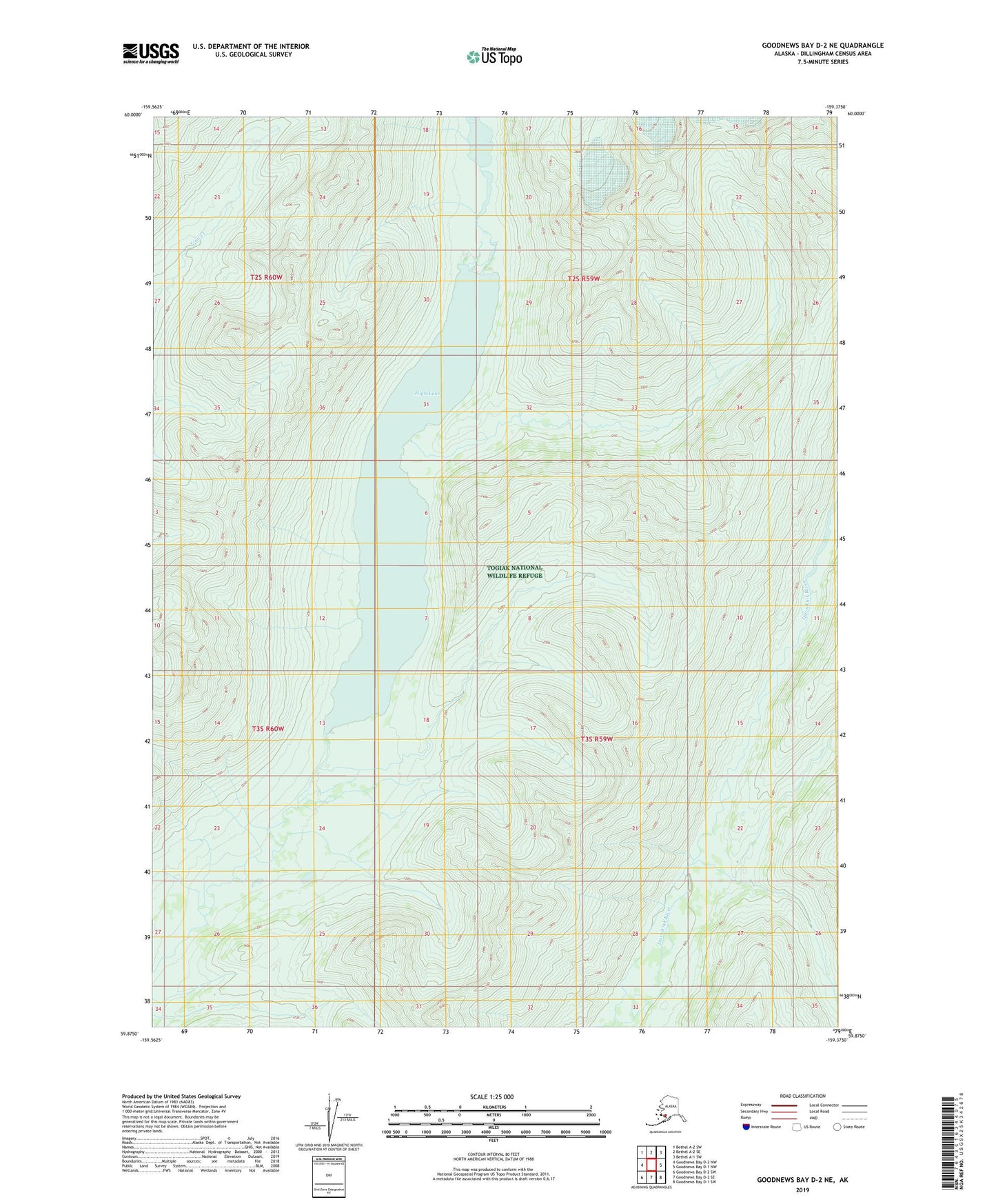 Goodnews Bay D-2 NE Alaska US Topo Map Image