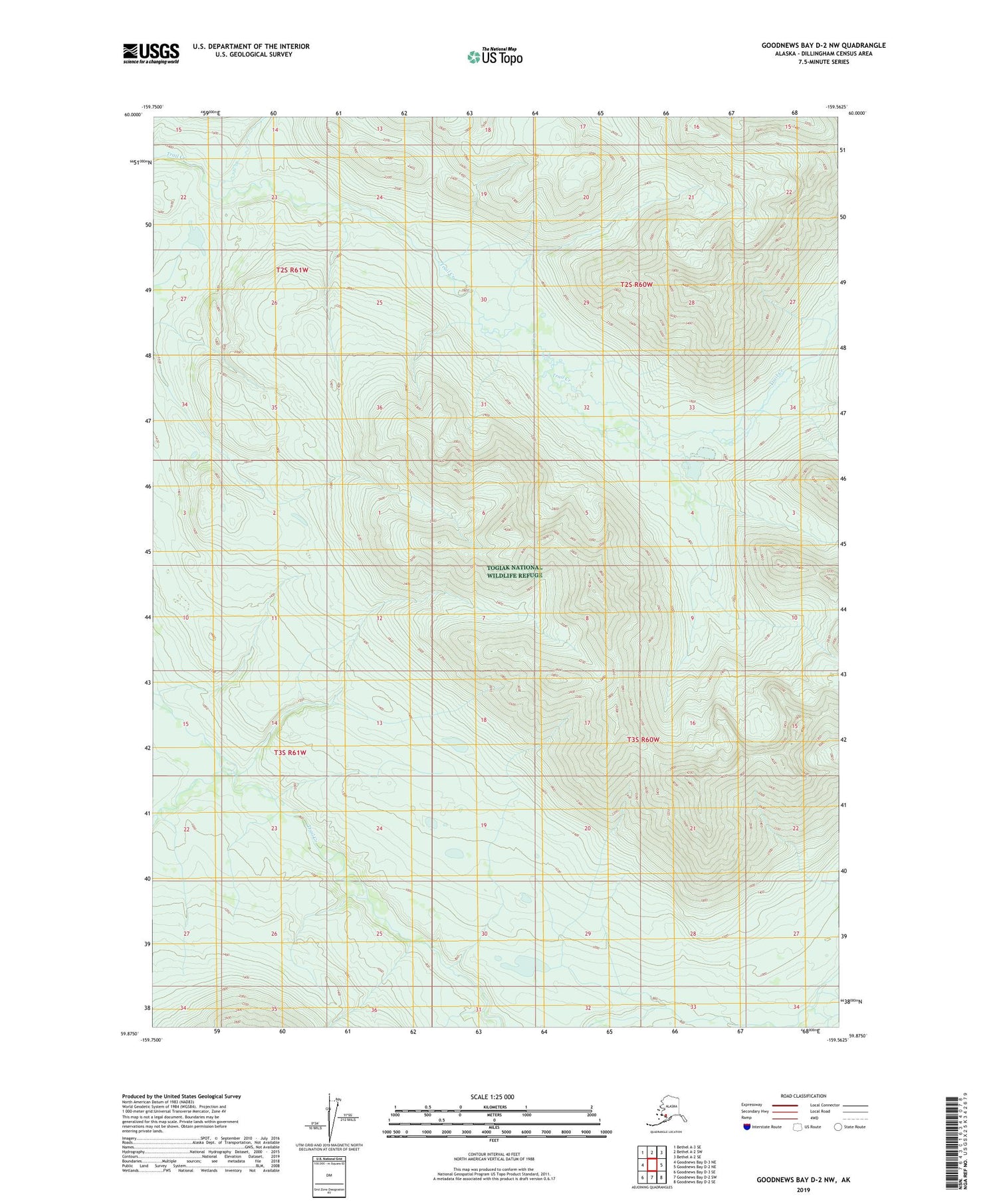 Goodnews Bay D-2 NW Alaska US Topo Map Image