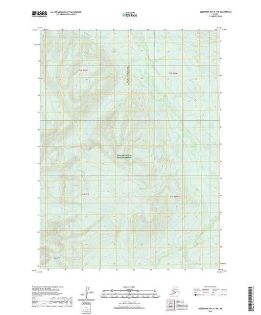 Goodnews Bay D-3 NE Alaska US Topo Map Image