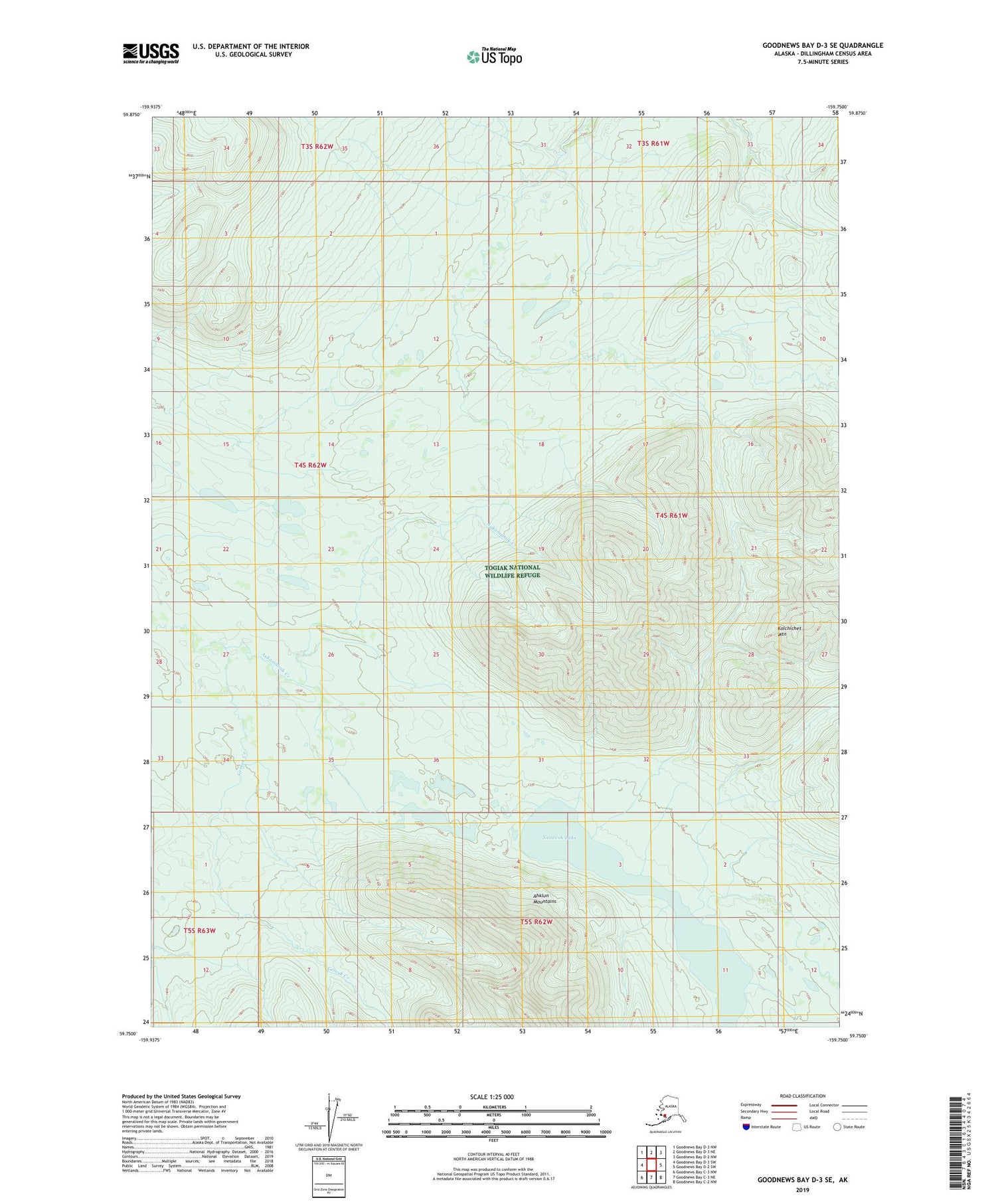 Goodnews Bay D-3 SE Alaska US Topo Map Image