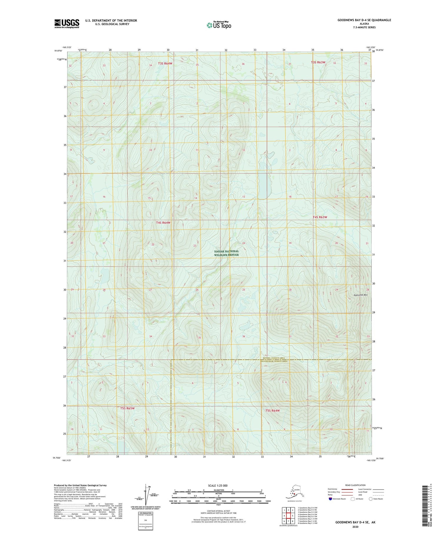 Goodnews Bay D-4 SE Alaska US Topo Map Image