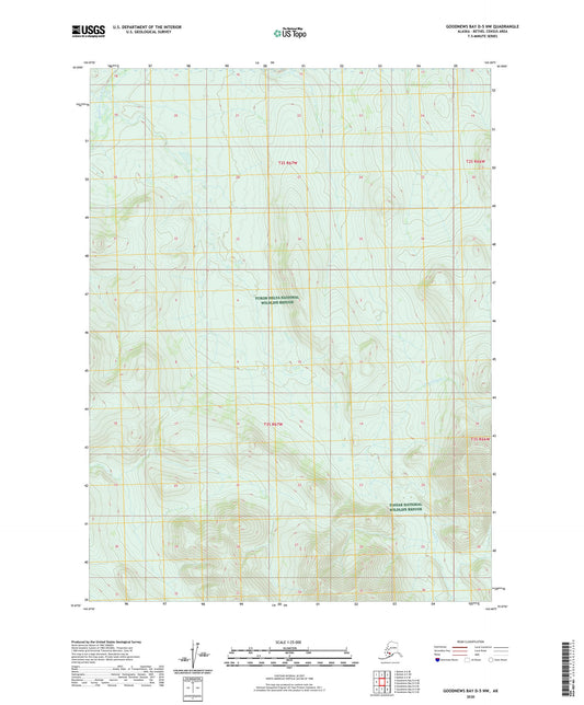 Goodnews Bay D-5 NW Alaska US Topo Map Image