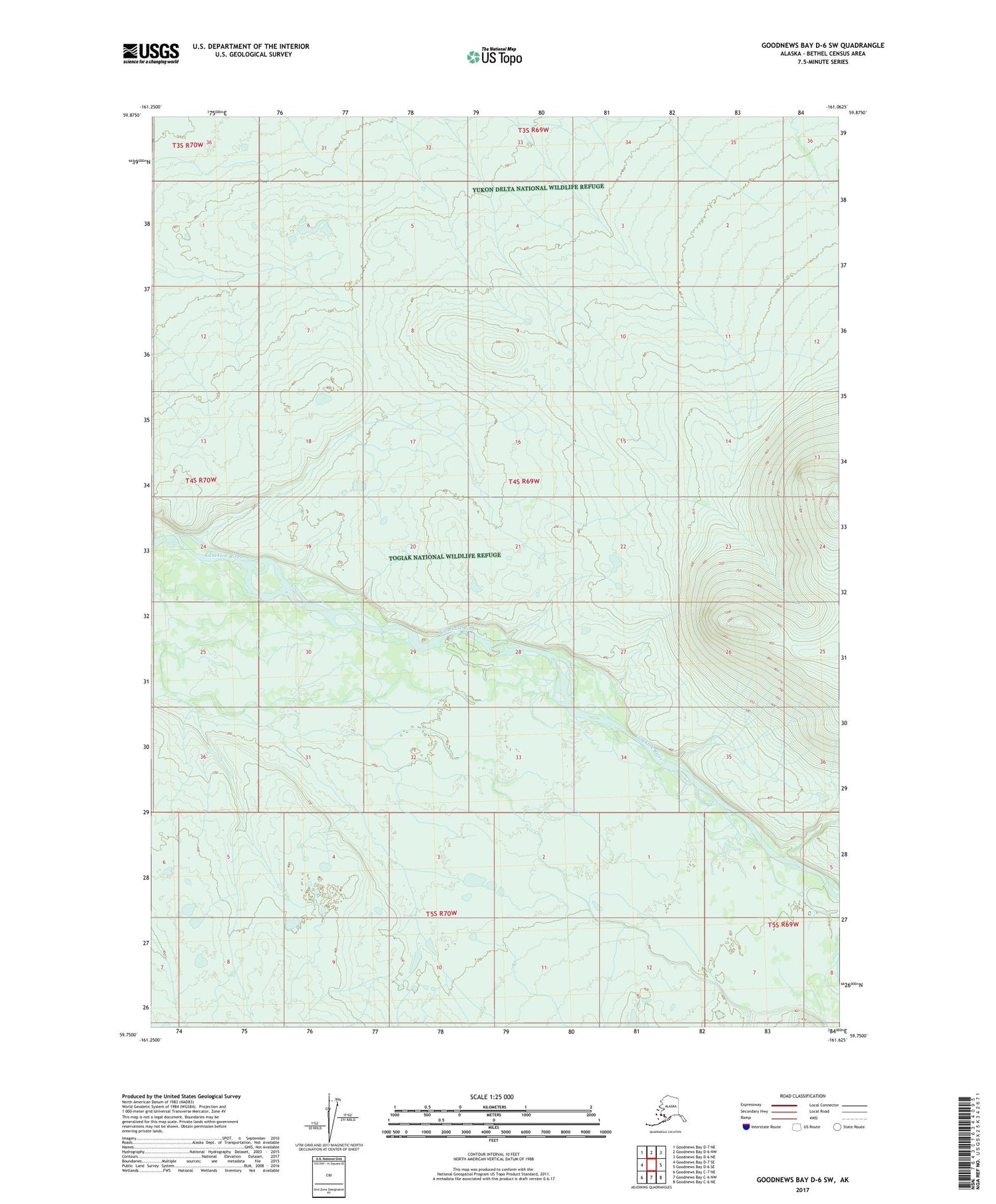 Goodnews Bay D-6 SW Alaska US Topo Map Image