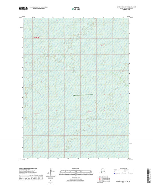 Goodnews Bay D-7 NE Alaska US Topo Map Image