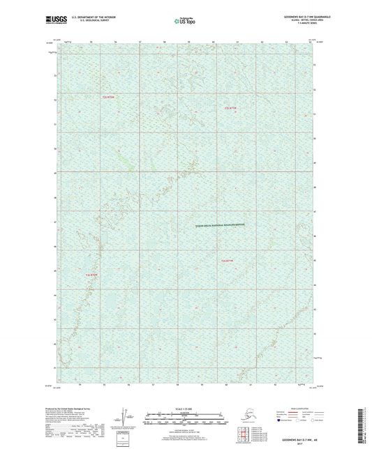 Goodnews Bay D-7 NW Alaska US Topo Map Image