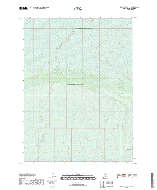 Goodnews Bay D-7 SE Alaska US Topo Map Image